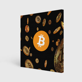 Холст квадратный с принтом BITCOIN , 100% ПВХ |  | bitcoin | btc | биткоин | валюта | деньги | криптовалюта