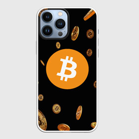 Чехол для iPhone 13 Pro Max с принтом BITCOIN ,  |  | Тематика изображения на принте: bitcoin | btc | биткоин | валюта | деньги | криптовалюта