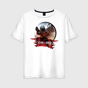 Женская футболка хлопок Oversize с принтом Counter Strike , 100% хлопок | свободный крой, круглый ворот, спущенный рукав, длина до линии бедер
 | counter strike | cs go | видеоигры | контр страйк | легенда | цель