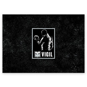 Поздравительная открытка с принтом Vigil , 100% бумага | плотность бумаги 280 г/м2, матовая, на обратной стороне линовка и место для марки
 | r6s | rainbow six siege | vigil | виджил | оперативник | персонаж