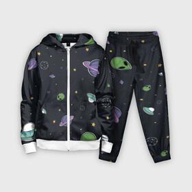 Детский костюм 3D с принтом Space ,  |  | звезды | комета | метеориты | нло | планеты | пришелец