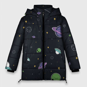 Женская зимняя куртка 3D с принтом Space , верх — 100% полиэстер; подкладка — 100% полиэстер; утеплитель — 100% полиэстер | длина ниже бедра, силуэт Оверсайз. Есть воротник-стойка, отстегивающийся капюшон и ветрозащитная планка. 

Боковые карманы с листочкой на кнопках и внутренний карман на молнии | звезды | комета | метеориты | нло | планеты | пришелец