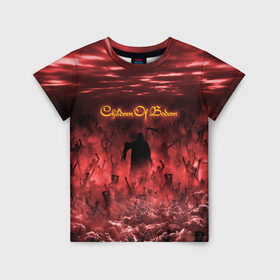 Детская футболка 3D с принтом Children of Bodom , 100% гипоаллергенный полиэфир | прямой крой, круглый вырез горловины, длина до линии бедер, чуть спущенное плечо, ткань немного тянется | cobhc | death | metal | дым | концерт | метал | рок | толпа