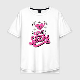Мужская футболка хлопок Oversize с принтом Love sucks , 100% хлопок | свободный крой, круглый ворот, “спинка” длиннее передней части | 14 февраля | antivalentin | love | valentin | антивалентин | антивалентинка | день святого  валентина | купидон | любовь | подарок