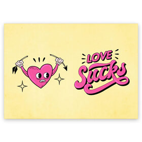 Поздравительная открытка с принтом Love Sucks , 100% бумага | плотность бумаги 280 г/м2, матовая, на обратной стороне линовка и место для марки
 | 14 февраля | antivalentin | love | valentin | антивалентин | антивалентинка | день святого  валентина | купидон | любовь | подарок