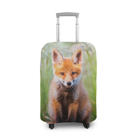 Чехол для чемодана 3D с принтом Лисичка , 86% полиэфир, 14% спандекс | двустороннее нанесение принта, прорези для ручек и колес | fox | foxy | животное | звери | лиса | лисенок | лисичка | милая | рыжая | фокс