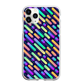 Чехол для iPhone 11 Pro Max матовый с принтом geometric abstract , Силикон |  | Тематика изображения на принте: абстракция | геометрия | линии | палочки | радуга | яркая