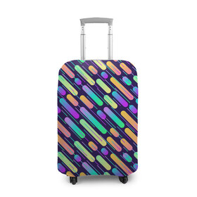 Чехол для чемодана 3D с принтом geometric abstract , 86% полиэфир, 14% спандекс | двустороннее нанесение принта, прорези для ручек и колес | абстракция | геометрия | линии | палочки | радуга | яркая