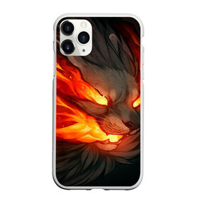 Чехол для iPhone 11 Pro Max матовый с принтом Пламенный лев Inferno , Силикон |  | 
