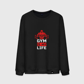 Мужской свитшот хлопок с принтом Gym is my life , 100% хлопок |  | Тематика изображения на принте: sport | гантеля | горила | зож | качок | мышцы | пауэрлифтинг | спорт | тяжелая атлетика | штанга