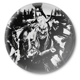 Значок с принтом Samurai | Ghost of Tsushima ,  металл | круглая форма, металлическая застежка в виде булавки | Тематика изображения на принте: ghost of tsushima | игра | катана | самураи | цусима | япония