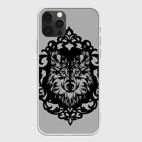 Чехол для iPhone 12 Pro Max с принтом Благородный серый волк , Силикон |  | tattoo | wolf | волк | волка | волков | волчий | голова | дикий | животные | защитник | зверь | картинка | крутой | нос | одинокий | рык | серый | тату | тотем | тотемное животное | черный