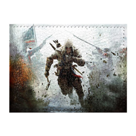 Обложка для студенческого билета с принтом Assassin’s Creed 3 , натуральная кожа | Размер: 11*8 см; Печать на всей внешней стороне | Тематика изображения на принте: black flag | brotherhood | chronicles | creed | game | origins | revelations | rogue | syndicate | unity | valhalla | альтаир | ассасин | игры | кинжал | пираты