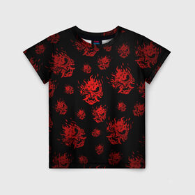 Детская футболка 3D с принтом RED SAMURAI PATTERN , 100% гипоаллергенный полиэфир | прямой крой, круглый вырез горловины, длина до линии бедер, чуть спущенное плечо, ткань немного тянется | 2019 | cd project red | cyberpunk 2077 | cyberpunk fashion | hacker | keanu reeves | maelstrom | militech | night city | quadra | samurai | samurai cyberpunk 2077 | sci fi | trauma team | v | ви | киану ривз | киберпанк 2077 | логотип | роботы | 