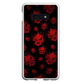 Чехол для Samsung S10E с принтом RED SAMURAI PATTERN , Силикон | Область печати: задняя сторона чехла, без боковых панелей | Тематика изображения на принте: 2019 | cd project red | cyberpunk 2077 | cyberpunk fashion | hacker | keanu reeves | maelstrom | militech | night city | quadra | samurai | samurai cyberpunk 2077 | sci fi | trauma team | v | ви | киану ривз | киберпанк 2077 | логотип | роботы | 