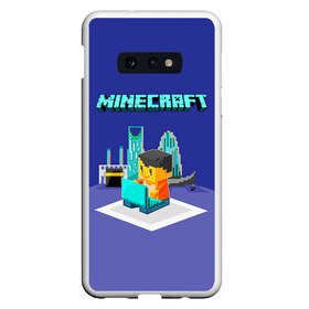 Чехол для Samsung S10E с принтом Minecraft , Силикон | Область печати: задняя сторона чехла, без боковых панелей | minecraft | алекс | белый | блоки | ведьма | взрывчатка | визера | волк | гаст | добывать | дракон | зеленый куб | зомби | игра | крафт | крипер | кубики | лошадка | майн | майнкрафт | манкрафт | овечка | оцелот