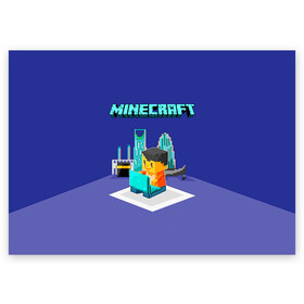 Поздравительная открытка с принтом Minecraft , 100% бумага | плотность бумаги 280 г/м2, матовая, на обратной стороне линовка и место для марки
 | minecraft | алекс | белый | блоки | ведьма | взрывчатка | визера | волк | гаст | добывать | дракон | зеленый куб | зомби | игра | крафт | крипер | кубики | лошадка | майн | майнкрафт | манкрафт | овечка | оцелот
