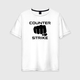 Женская футболка хлопок Oversize с принтом counter strike , 100% хлопок | свободный крой, круглый ворот, спущенный рукав, длина до линии бедер
 | counter | counter strike | cs | csgo | go | police | strike | terrorist | valve | террорист