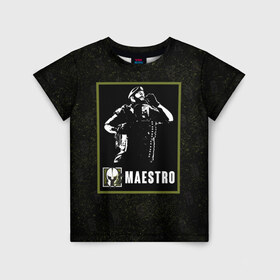 Детская футболка 3D с принтом Maestro , 100% гипоаллергенный полиэфир | прямой крой, круглый вырез горловины, длина до линии бедер, чуть спущенное плечо, ткань немного тянется | maestro | r6s | rainbow six siege | маэстро | оперативник | персонаж