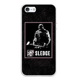 Чехол для iPhone 5/5S матовый с принтом Sledge , Силикон | Область печати: задняя сторона чехла, без боковых панелей | Тематика изображения на принте: r6s | rainbow six siege | sledge | оперативник | персонаж | следж