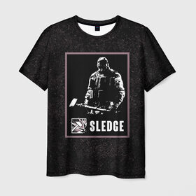 Мужская футболка 3D с принтом Sledge , 100% полиэфир | прямой крой, круглый вырез горловины, длина до линии бедер | r6s | rainbow six siege | sledge | оперативник | персонаж | следж