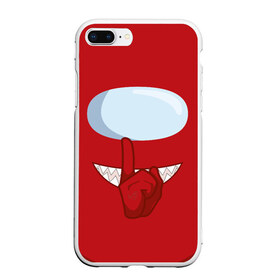 Чехол для iPhone 7Plus/8 Plus матовый с принтом AMONG US RED IMPOSTOR , Силикон | Область печати: задняя сторона чехла, без боковых панелей | астронавт | красный | мем | самозванец | трендовый | эмонг ас | яркий