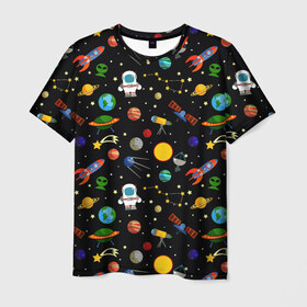 Мужская футболка 3D с принтом Космос , 100% полиэфир | прямой крой, круглый вырез горловины, длина до линии бедер | alien | earth | galaxy | mars | moon | nasa | satellite | space | star | абстракция | астрономия | вселенная | звезда | земля | инопланетянин | космонавт | космос | луна | марс | наса | нло | паттерн | планета | пришельцы | солнце