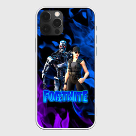 Чехол для iPhone 12 Pro с принтом Fortnite T-800/Sarah , силикон | область печати: задняя сторона чехла, без боковых панелей | Тематика изображения на принте: fortnite | heroes | logo game | marshmallow | marshmello | sarah | sarah connor | t 800 | terminator | битва | бойцы | игра | карась | логотипы игр | маршмеллоу | персонажи игр | робот | сара коннор | терминатор | фортнайт