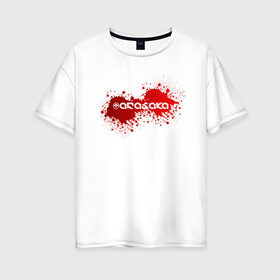 Женская футболка хлопок Oversize с принтом Cyberpunk 2077, Arasaka corp. , 100% хлопок | свободный крой, круглый ворот, спущенный рукав, длина до линии бедер
 | arasaka corporation | blood | cyberpunk 2077 | logo