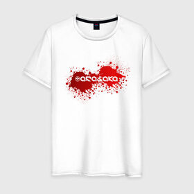 Мужская футболка хлопок с принтом Cyberpunk 2077, Arasaka corp. , 100% хлопок | прямой крой, круглый вырез горловины, длина до линии бедер, слегка спущенное плечо. | arasaka corporation | blood | cyberpunk 2077 | logo