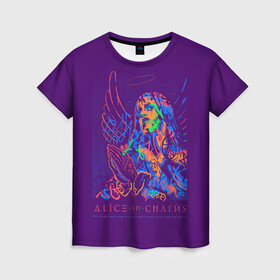 Женская футболка 3D с принтом Alice in Chains , 100% полиэфир ( синтетическое хлопкоподобное полотно) | прямой крой, круглый вырез горловины, длина до линии бедер | alice in chains | алиса в цепях | альтернативный метал | гранж | рок | сладж метал | хард рок | хеви метал | элис ин чэйнс