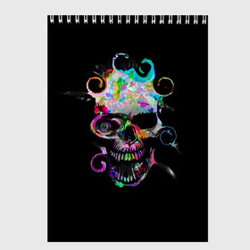 Скетчбук с принтом ЧЕРЕП , 100% бумага
 | 48 листов, плотность листов — 100 г/м2, плотность картонной обложки — 250 г/м2. Листы скреплены сверху удобной пружинной спиралью | art | body | bones | drawing | graffiti | head | neon | skeleton | skul | skull | ад | голова | граффити | зло | кости | нарисованный | неон | скелет | скул | скулл | тьма | ужас | череп | черепок