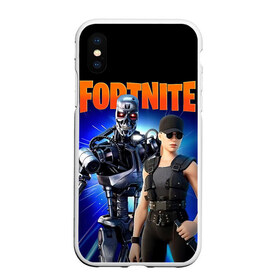 Чехол для iPhone XS Max матовый с принтом Fortnite терминатор , Силикон | Область печати: задняя сторона чехла, без боковых панелей | Тематика изображения на принте: fortnite | t 800 | terminator | терминатор