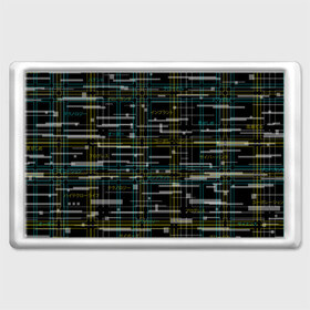 Магнит 45*70 с принтом Cyberpunk Tartan , Пластик | Размер: 78*52 мм; Размер печати: 70*45 | cyberpunk | glitch | глитч | киберпанк | клетка | матрица | узор | футуристичный | шотландка