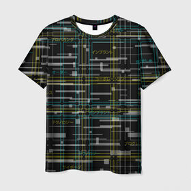 Мужская футболка 3D с принтом Cyberpunk Tartan , 100% полиэфир | прямой крой, круглый вырез горловины, длина до линии бедер | cyberpunk | glitch | глитч | киберпанк | клетка | матрица | узор | футуристичный | шотландка