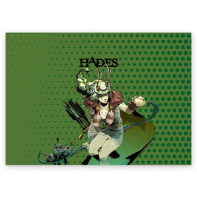 Поздравительная открытка с принтом Hades Артемида , 100% бумага | плотность бумаги 280 г/м2, матовая, на обратной стороне линовка и место для марки
 | Тематика изображения на принте: hades | артемида | бог | босс | игра | компьютерная | лого | логотип | мифология | олимп | подарок | хейдc | хэйдс | черный