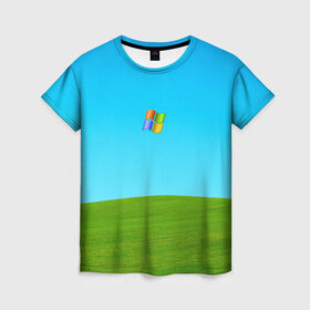 Женская футболка 3D с принтом Windows XP , 100% полиэфир ( синтетическое хлопкоподобное полотно) | прямой крой, круглый вырез горловины, длина до линии бедер | win | windows | xp | вин | икспи | хп