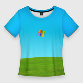 Женская футболка 3D Slim с принтом Windows XP ,  |  | win | windows | xp | вин | икспи | хп
