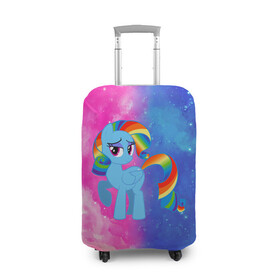 Чехол для чемодана 3D с принтом Радуга Дэш , 86% полиэфир, 14% спандекс | двустороннее нанесение принта, прорези для ручек и колес | Тематика изображения на принте: baby | girl | horse | kawaii | luna | my little pony | princess | rainbow | rainbow dash | девочкам | девочки | детям | единорог | животные | кавайный | конь | лошадь | луна | малыш | облака | пегас | пинки пай | пони | радуга дэш