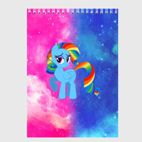 Скетчбук с принтом Радуга Дэш , 100% бумага
 | 48 листов, плотность листов — 100 г/м2, плотность картонной обложки — 250 г/м2. Листы скреплены сверху удобной пружинной спиралью | Тематика изображения на принте: baby | girl | horse | kawaii | luna | my little pony | princess | rainbow | rainbow dash | девочкам | девочки | детям | единорог | животные | кавайный | конь | лошадь | луна | малыш | облака | пегас | пинки пай | пони | радуга дэш