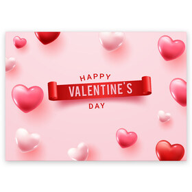 Поздравительная открытка с принтом День святого Валентина , 100% бумага | плотность бумаги 280 г/м2, матовая, на обратной стороне линовка и место для марки
 | 14 февраля | валентинка | день валентина | день влюблённых | день святого валентина | любовь | подарок девушке | подарок любимой | сердечки