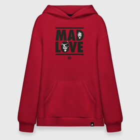 Худи SuperOversize хлопок с принтом Mad love , 70% хлопок, 30% полиэстер, мягкий начес внутри | карман-кенгуру, эластичная резинка на манжетах и по нижней кромке, двухслойный капюшон
 | 14 февраля | harley quinn | joker | vdkimel | день святого валентина | джокер | харли квинн