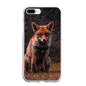 Чехол для iPhone 7Plus/8 Plus матовый с принтом Хищная лисица , Силикон | Область печати: задняя сторона чехла, без боковых панелей | Тематика изображения на принте: fox | foxy | животное | звери | лиса | лисенок | лисичка | милая | рыжая | фокс
