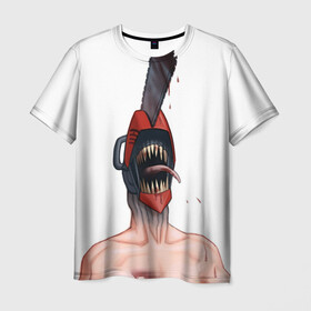 Мужская футболка 3D с принтом Человек Бензопила по грудь , 100% полиэфир | прямой крой, круглый вырез горловины, длина до линии бедер | anime | chainsaw man | denji | makima | manga | power | аниме | бим | денджи | дьявол бесконечности | кишибэ | летучая мышь | манга | пауэр | хаякава аки | химено | человек бензопила