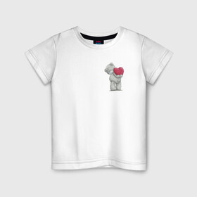 Детская футболка хлопок с принтом Мишка Тедди , 100% хлопок | круглый вырез горловины, полуприлегающий силуэт, длина до линии бедер | извинения | любовь | медвежонок | мишка | прости | сердце | тедди