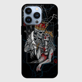 Чехол для iPhone 13 Pro с принтом The Skull King and Queen ,  |  | art | gold skull | queen | skull king | the skull king and queen | арт | буби | дама | золотой череп | игральные карты | игроку | карты | кинжал | король | король и дама | король и королева | крести | любовь | он и она | пики | покер