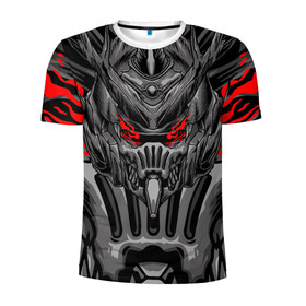 Мужская футболка 3D спортивная с принтом Темный самурай , 100% полиэстер с улучшенными характеристиками | приталенный силуэт, круглая горловина, широкие плечи, сужается к линии бедра | 