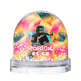 Снежный шар с принтом CSGO (Roblox) , Пластик | Изображение внутри шара печатается на глянцевой фотобумаге с двух сторон | cs:go | roblix | игра | контра | шутер