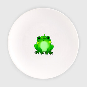 Тарелка с принтом Жаба с листиком , фарфор | диаметр - 210 мм
диаметр для нанесения принта - 120 мм | Тематика изображения на принте: жаба | зеленая | лягуха | лягушка | милая | с листочком