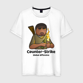 Мужская футболка хлопок с принтом CS GO Коктейль Молотова , 100% хлопок | прямой крой, круглый вырез горловины, длина до линии бедер, слегка спущенное плечо. | 